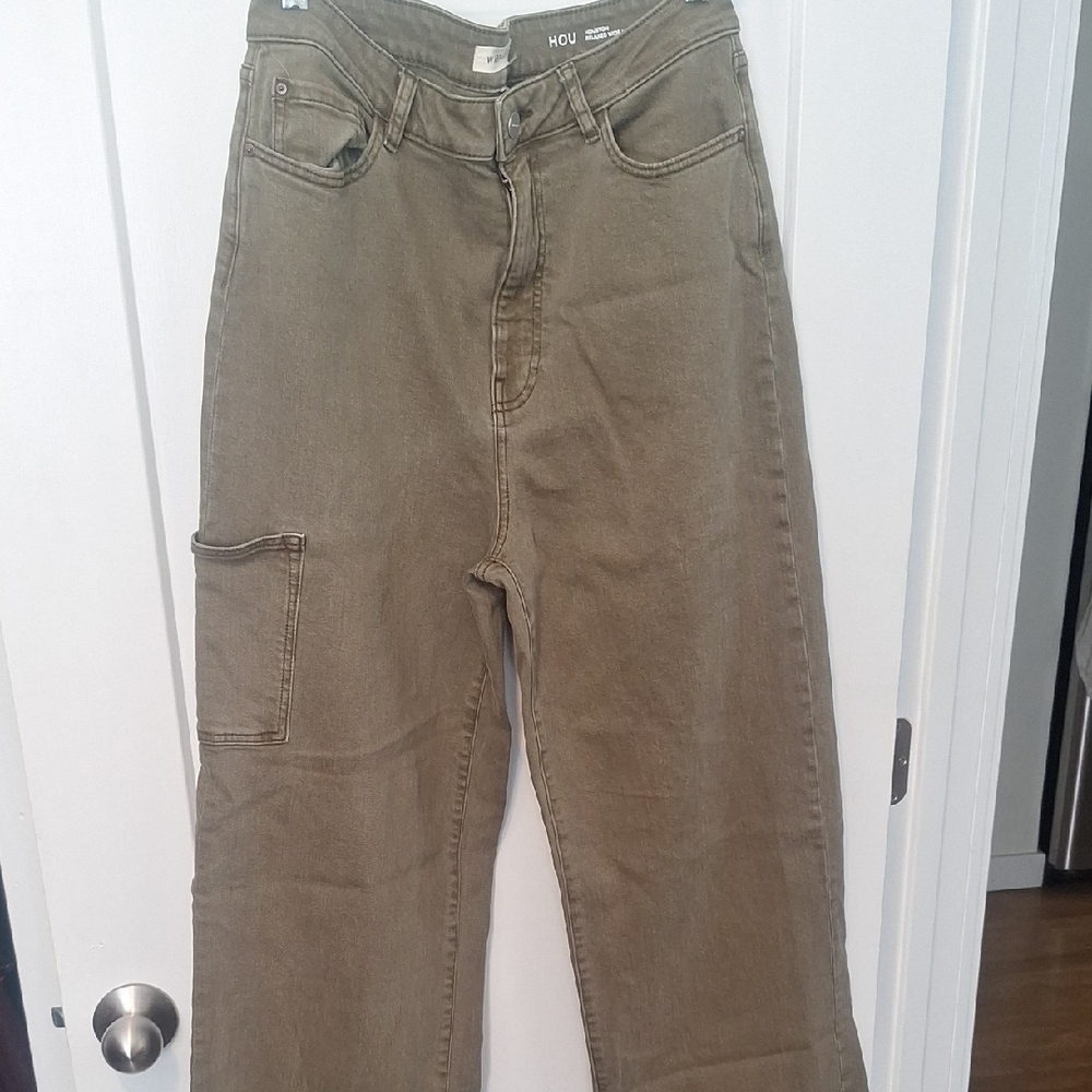 Olive Wide Leg Jeans Warp + Weft